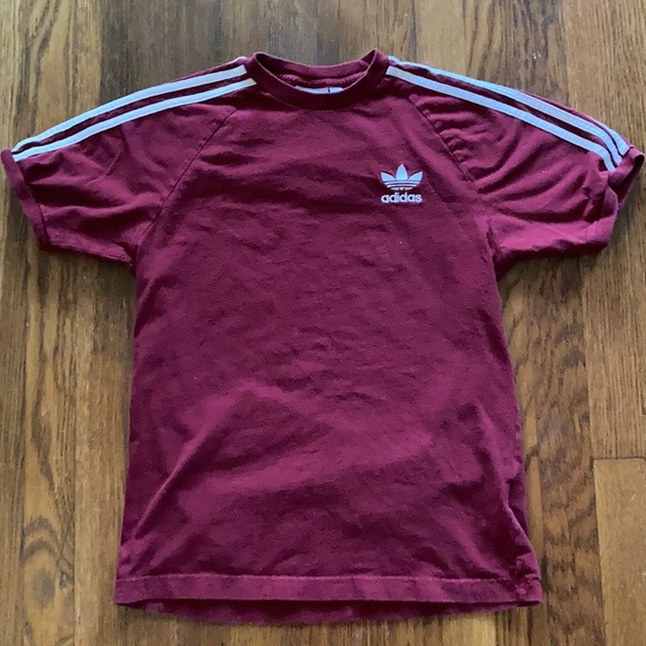 maroon adidas shirt